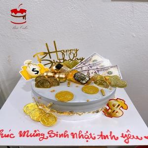 Bánh Kem Tiền Dolla Và Chai Rượu - MK134